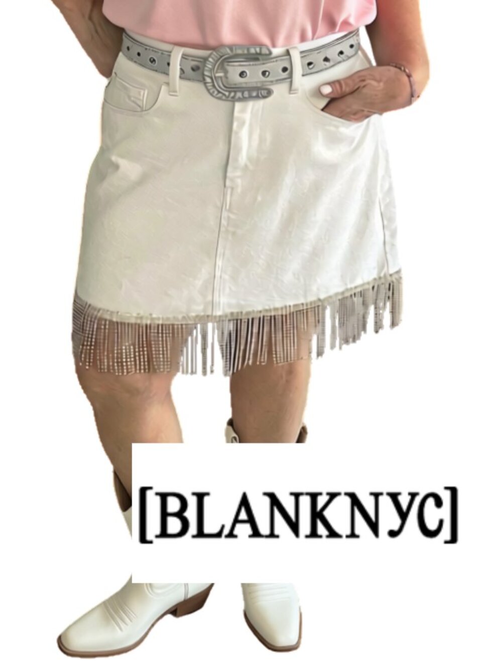 Oh Yes! BLANKNYC White Jean Sequin Mini Sz 30